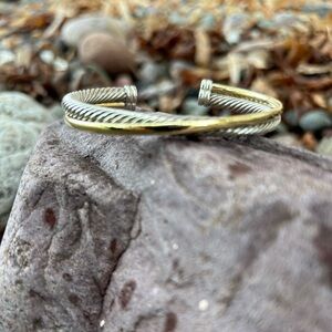 David Yurman gold & silver twist cuff bracelet. Vintage.